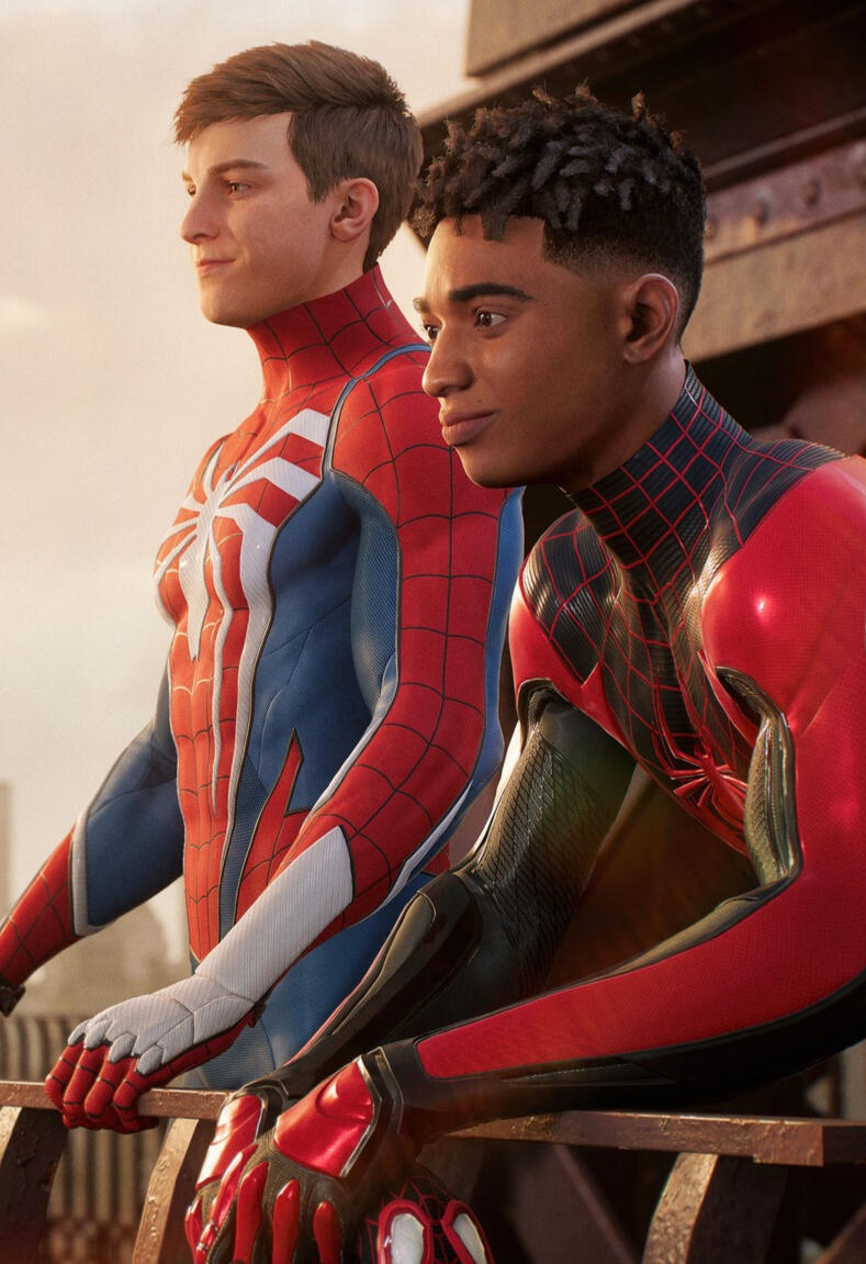 Image of both Spider-Men from the Insomniac games